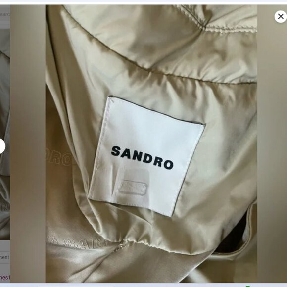 Sandro Gloriana Jacket heart print quilted jacket coat womens size medium - Picture 6 of 7